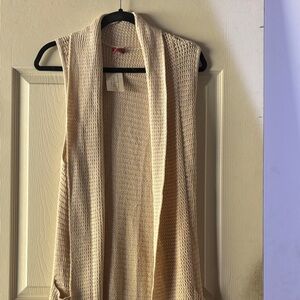Guess Cream Open-Front Cardigan